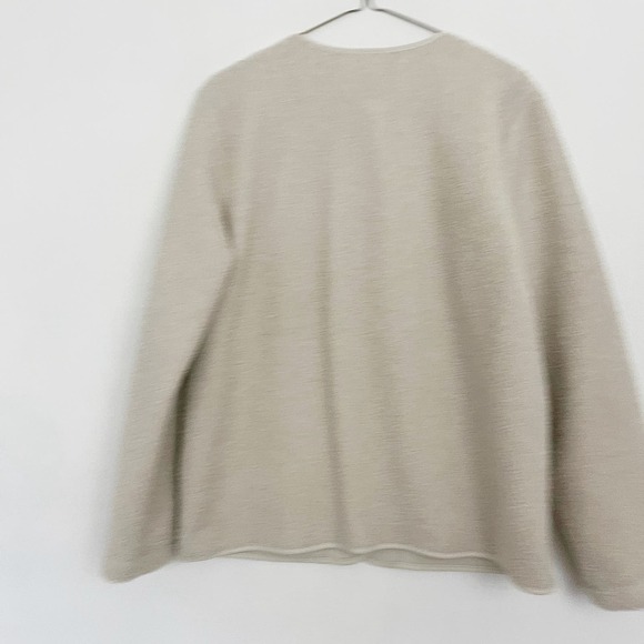 J.Jill Pure Jill Sweater Womens Size XS Cream Fleece Button Front - Picture 2 of 6